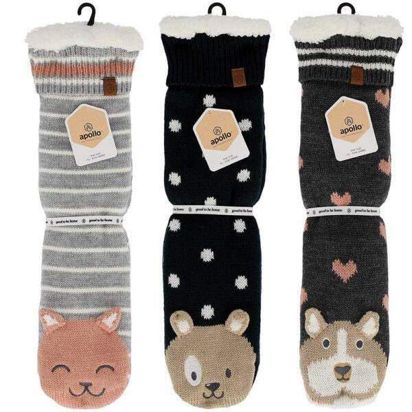 Chaussettes anti-dérapantes animaux