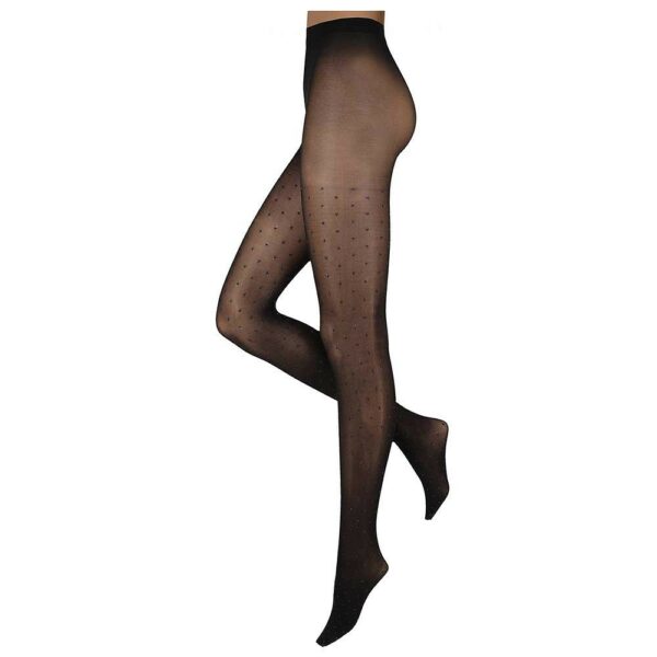 Collants lurex pois